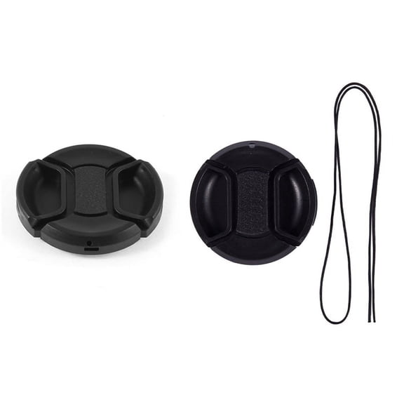 2 Pcs Universal Center Pinch Front Lens Cap for DSLR Camera, 46mm & 49mm
