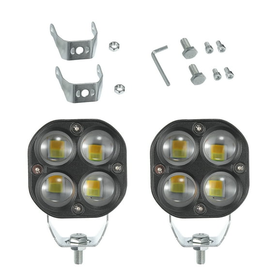 2 Pcs Universal LED Off-road Light Driving Fog Lights for Offroad Pickup Trucks 3 Inch 40W White Yellow