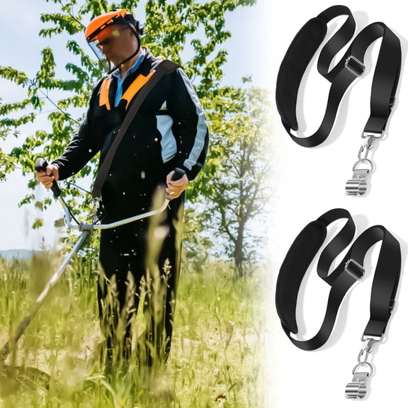 2 Pcs Universal Shoulder Strap for Lawn Mower Adjustable Polyester Trimmer Shoulder Harness with Stainless Steel Buckle for Leaf Blower Shrub Trimmer