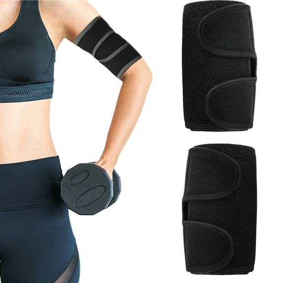 2 Pcs Upper Arm Compression Sleeve Polyester Fiber Arm Support Sleeve Adjustable Strap Arm Brace