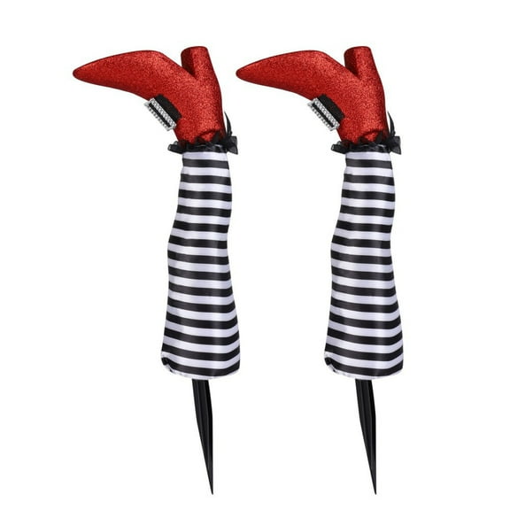 2 Pcs Upside Down Wicked Witch Legs with Stakes Decoration, Yard Witch Legs Decorations Halloween Decoration, Halloween Outdoor, Lawn, Yard and Patio Decor