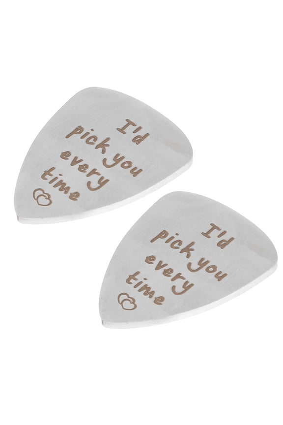 2 Pcs Useful Guitar Accessory Pick Necklace Keychain Lovers