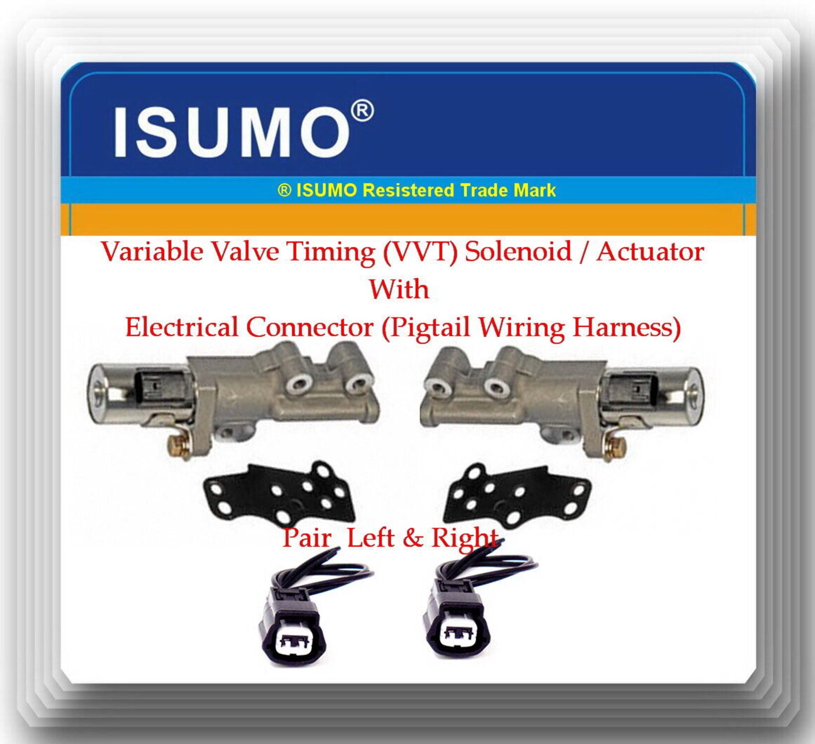 2 Pcs VVT Variable Valve Timing Solenoid W/Connectors L  R Fits:Infiniti-Nissan