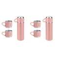 thumbnail image 1 of 2 Pcs Vacuum Insulated Water Bottle Set 500ml 16.9oz Pink, Stainless Steel Double Wall Hot Cold Flask with 2 Cups, Leakproof Travel Coffee Thermos Gift Set, Drinkware, 1 of 7
