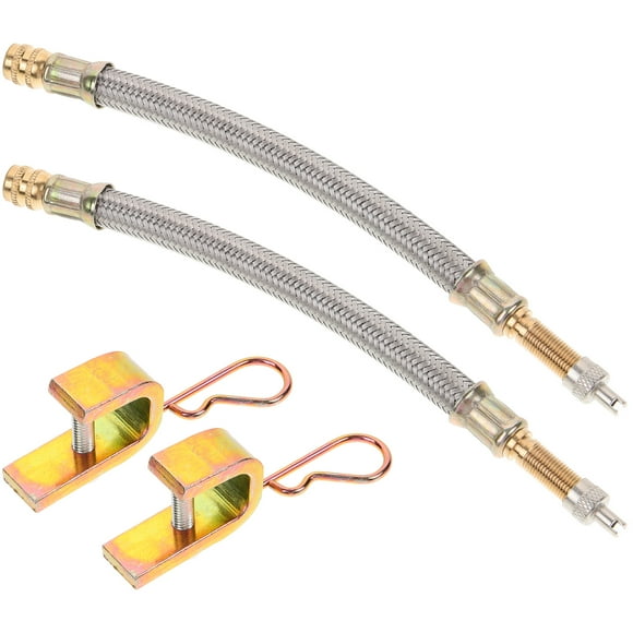 2 Pcs Valve Extension Tube Valve Stem Fitting Hose Pipe Car Accessories
