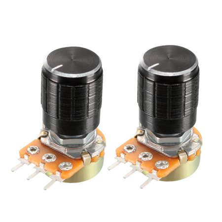2 Pcs Variable Resistors Single Turn Rotary Carbon Film Taper Potentiometer