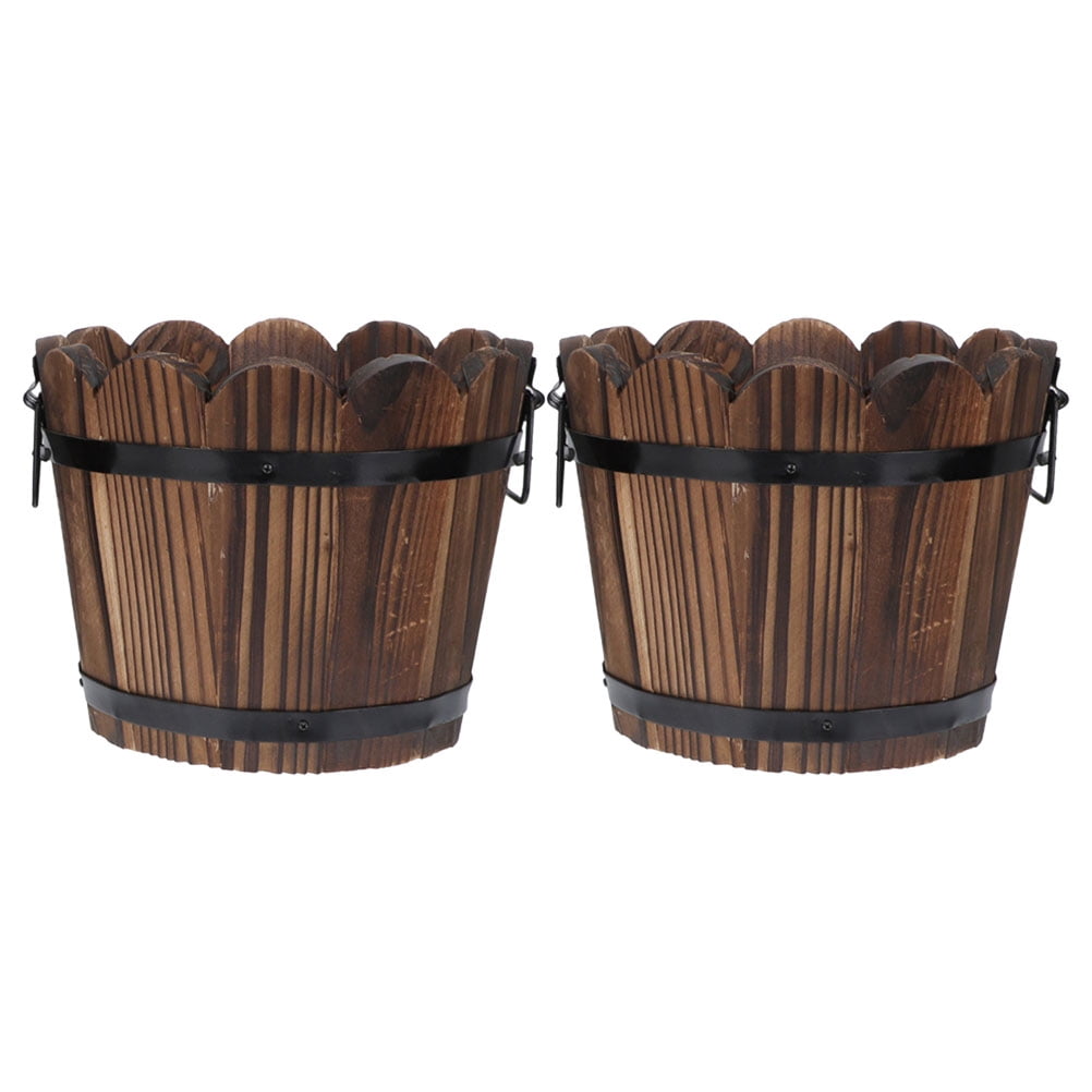 2 Pcs Vegetable Planting Container Growing Pot Flowerpots Planter Garden Brown