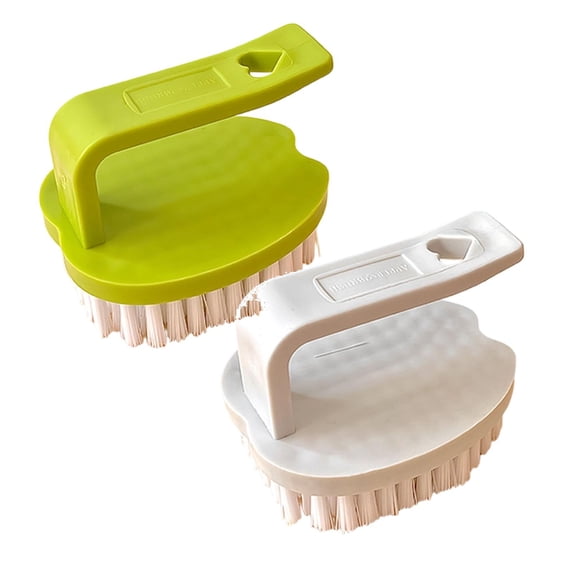 2 Pcs Vegetable Scrubber Brush Fruit and Vegetable Brushes,Vegetable Brush Scrubber Veggie Wash Brush with Stiff Bristles Vegetable Cleaner Brush for Potatoes, 3.15"x2.76"x2.56", Green & White