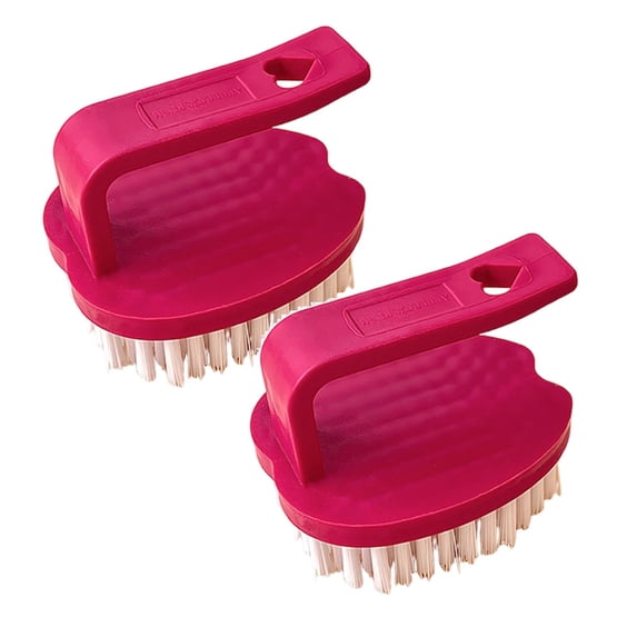2 Pcs Vegetable Scrubber Brush Fruit and Vegetable Brushes,Vegetable Brush Scrubber Veggie Wash Brush with Stiff Bristles Vegetable Cleaner Brush for Potatoes, Carrots, 3.15"x2.76"x2.56", Red