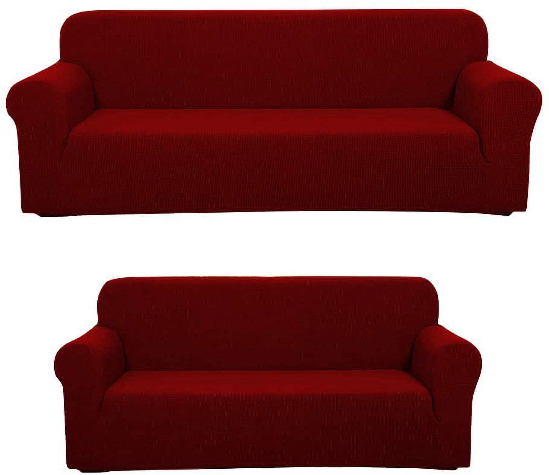 2 Pcs Velvet Fabric Stretch 4 Way To Fit/Slipcovers Set, Couch/Sofa