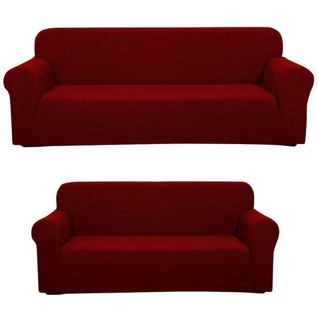 2 Pcs Velvet Fabric Stretch 4 Way To Fit/Slipcovers Set, Couch/Sofa ...