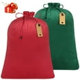 thumbnail image 1 of 2 Pcs Velvet Santa Gift Sack, 16.1x19.8inch Reusable Drawstring Christmas Bags with Kraft Tags Holiday Santa Bag for Xmas Present Toys, 1 of 8