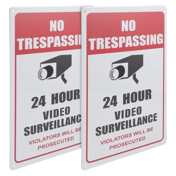 Masteelf Security Camera Warning Sign with Tinplate for Outdoor Use Assorted Color Easy to Install 2