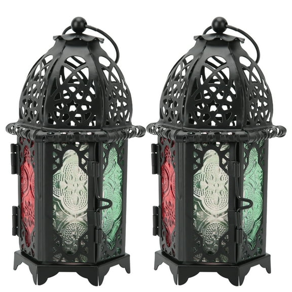2 Pcs Vintage Castle Candle Holder Black Retro Iron Metal Wedding Home Decorations