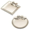 thumbnail image 1 of 2 Pcs Vintage Decorative Tray Storage Tray Dish Plate Jewelry Tray Trinket Storage Plate Rings Chain Bracelets Earrings Trays Cosmetics Jewelry Organizer Retro Design Bow-Knot Resin Plate (Silver), 1 of 5