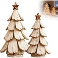 thumbnail image 1 of 2 Pcs Vintage Lighted Christmas Tree Figurine, Christmas Tree Village with Warm Lights, Table Christmas Tree with Lights, Mini Tabletop Decor Warm Glow Home, Nostalgic Winter Pines Gift, 1 of 6