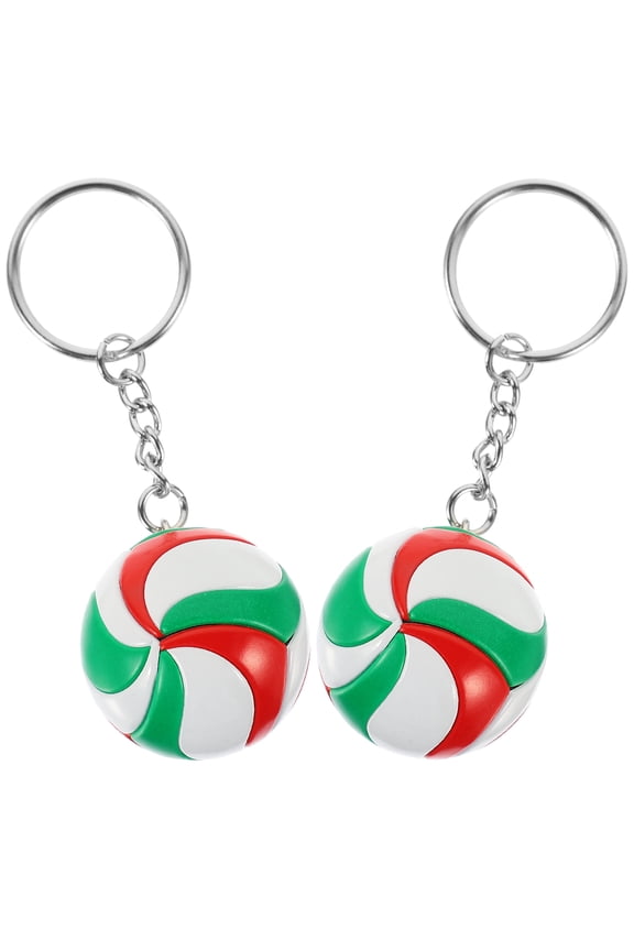 2 Pcs Volleyball Model Toy Key Chains Sport Trinkets Keychains Colorful
