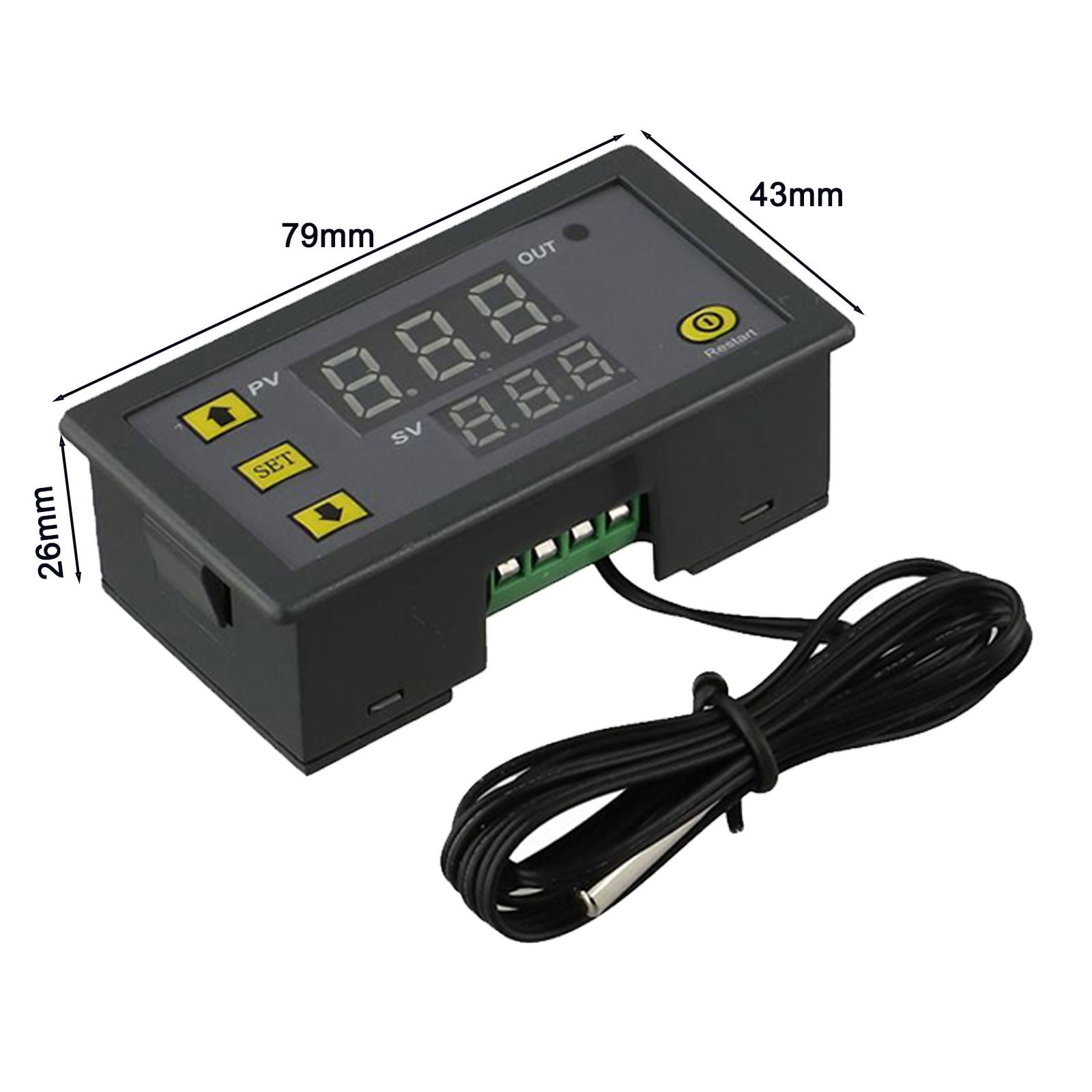 2 Pcs W3230 Ac 5V/12V/24V Digital Temperature Controller,With 10K ...