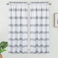 thumbnail image 1 of 2 Pcs Waffle Weave Textured Tier Curtain, Rod Pocket Yarn Dyed Striped Small Curtain, 1 of 6
