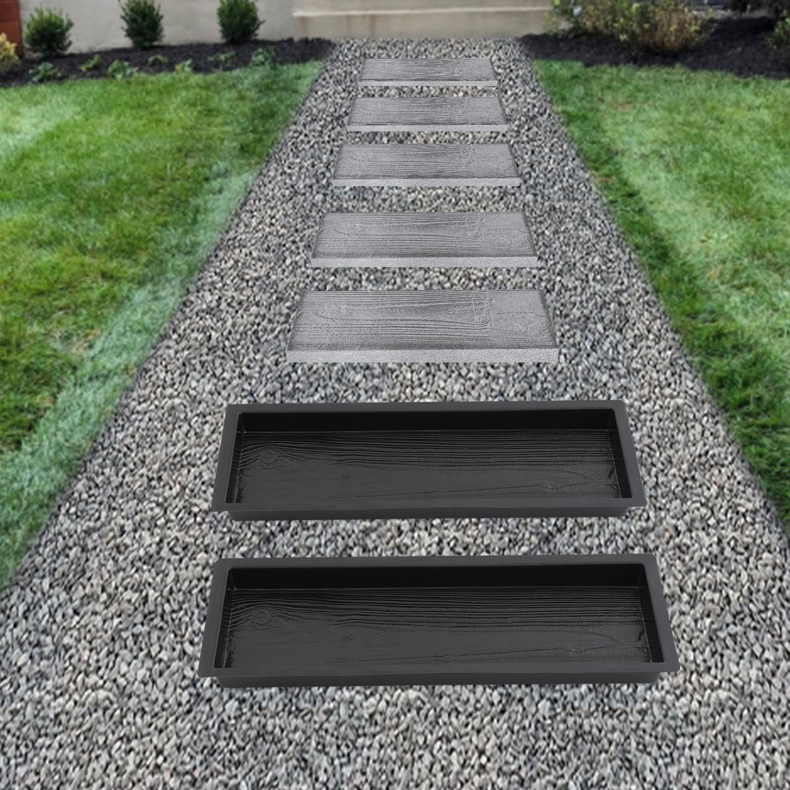 2 Pcs Walk Path Wooden Board Concrete Molds for Walkways for Patio ...
