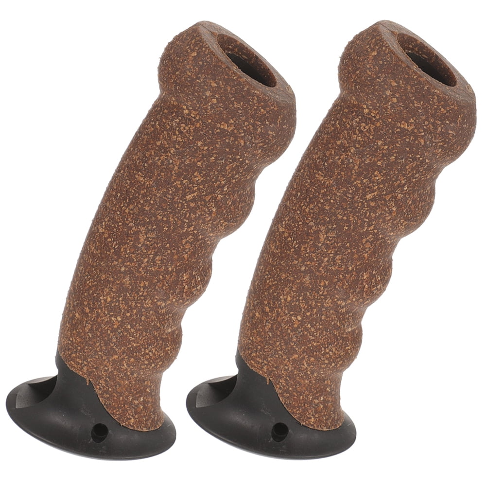 2 Pcs Walking Pole Hand Grips Replacement Cork Handle Trekking Poles Stick