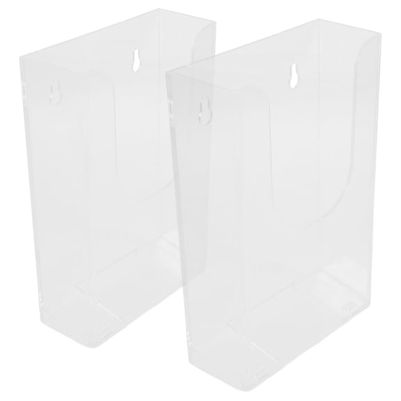2-Pack Clear Wall-Mounted Brochure Holders with Decorative Brackets for Car Info Flyers and Pamphlet Display