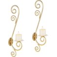 thumbnail image 1 of 2 Pcs Wall Candle Holders for Pillar Tea Light Candles Decorative Candle Sconces Gold Metal Wall Mount Decorations with Modern Art Design for Wall Living Room. Bathroom. Dining Room, 1 of 4