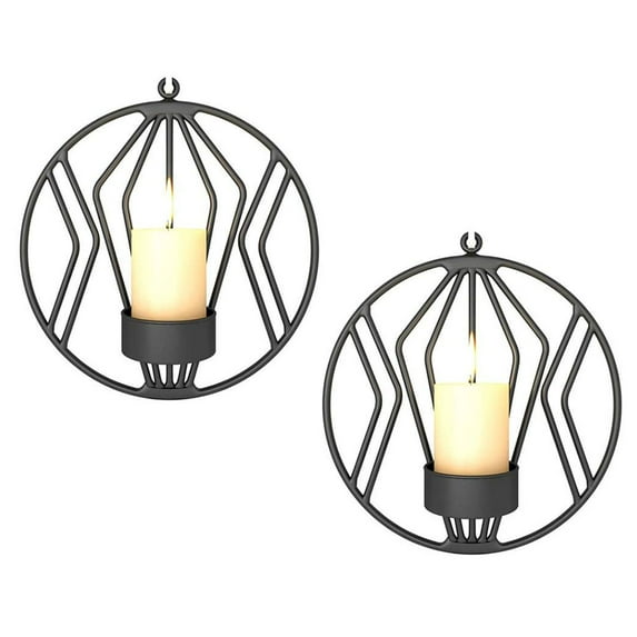 2 Pcs Wall Candle Sconce for Small Pillar Candle, Metal Tealight Holders Wall Decorations for Bathroom Patio Living Room Decoration