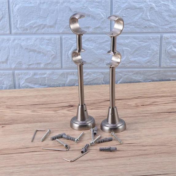 2 Pcs Wall Curtain Hangers Curtain Rods Windows Pocket Curtain Rod