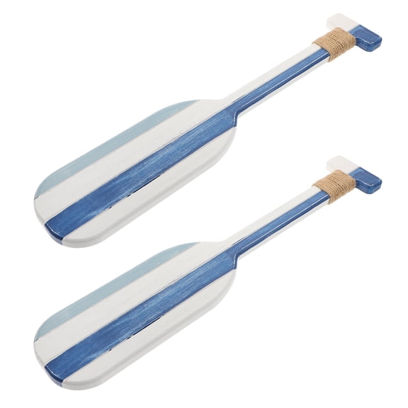 2 Pcs Wall Decoration Paddle Mediterranean Style Wood Oar Home Rural Nautical Paddles Seaside