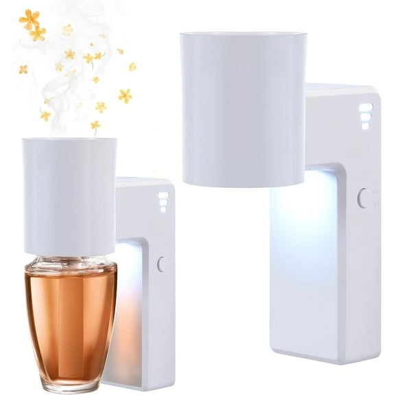2 Pcs Wall Fragrance Plug in with Night Light Compatible with Bath and Body Works , with 3-Speed Adjustable Fragrance Essential Oil Diffuser for Home, White