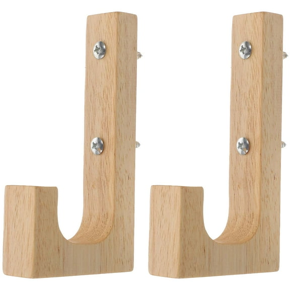 STRANDCHIC Wall Hanging Coat Rack Coat Hook Light Brown Wood 2Pcs