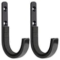 thumbnail image 1 of 2 Pcs Wall Hooks for Hanging Towel/Coat - Screw in Metal Hanger Wall Mount, for Outdoor, Closet, Door, Bathrooms, for Backpack, Robe, Black, 1 of 6