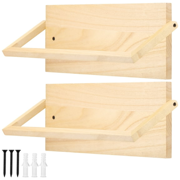 2 Pcs Wall Mounted Shoe Rack Solid Wood Wall Shoe Organizer Compact Wall Shoe Holder Multipurpose Wall Shoe Rack for Home Entryway Hallway RV Narrow Spaces