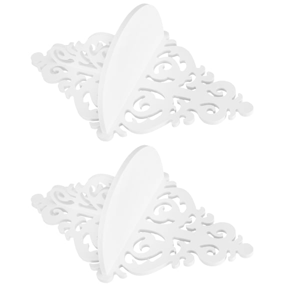 2-Pack White Wall Shelf Brackets for Hanging Shelves, Ceiling and Door Support, Home and Office Decor Hardware