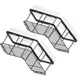 thumbnail image 1 of Black L-Shaped Adhesive Shower Rack for Home Use Made of Carbon Steel 2pcs, 1 of 6