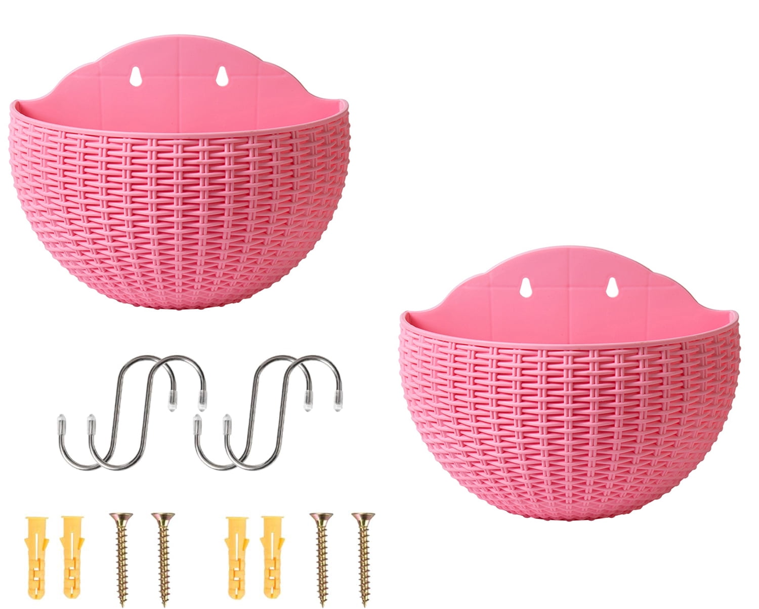 2 Pcs Wall and Railing Plastic Pots, ...