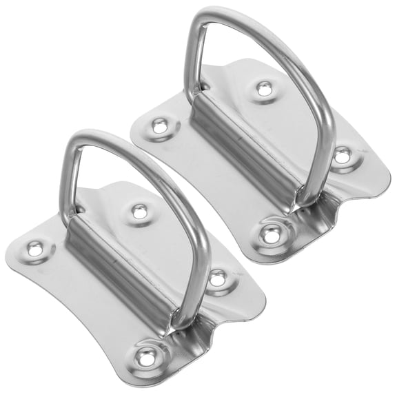 2 Pcs Wall-mounted Hinges Heavy Duty Zipper Handle 10.00X9.50X1.00CM Silver
