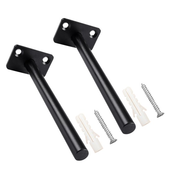 ULTNICE 2Pcs Easy Mount Black Hidden Shelf Bracket Support for Floating Wall Shelves