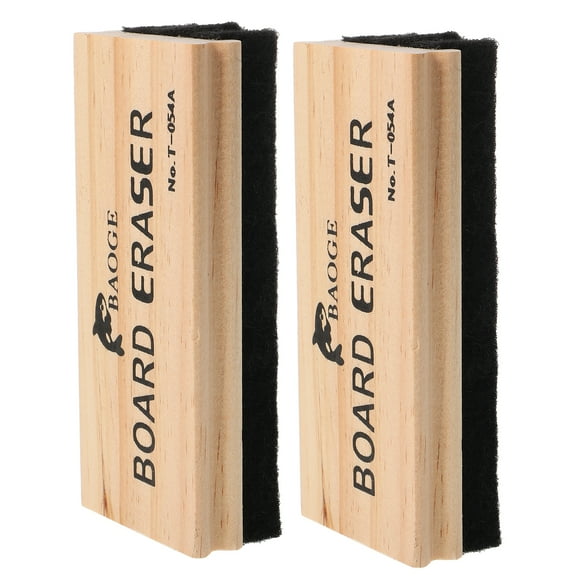 2pcs Dustless Chalkboard Eraser with Wool Felt for Wood Blackboard