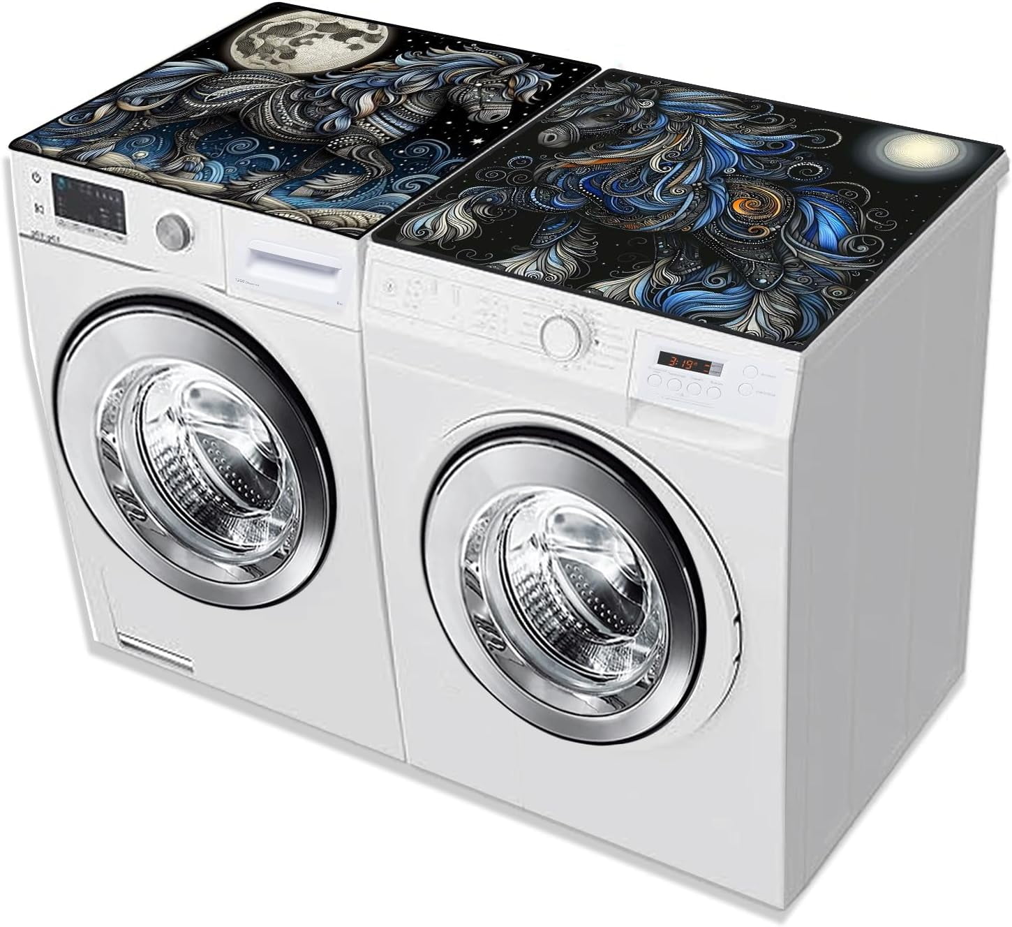 2 Pcs Washer And Dryer Covers for The Top 19.7 x 23.6 Inches Dryer Top Protector Mat Non Slip Washing Machine Cover Fits Most Washers Dryers