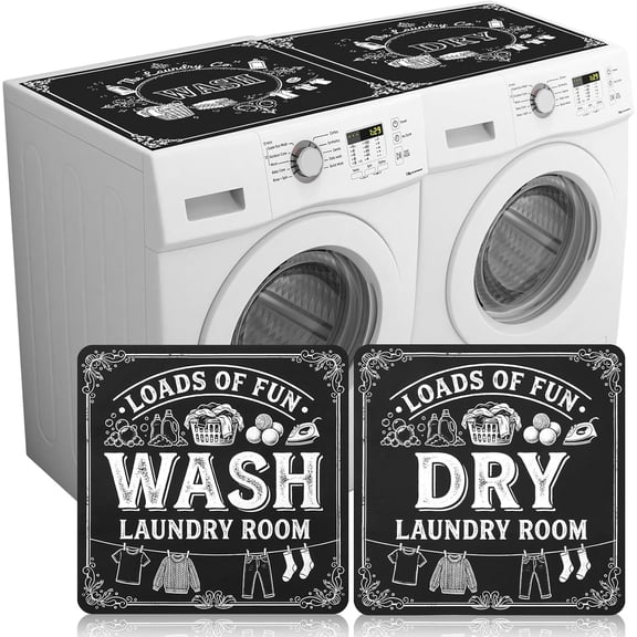 2 Pcs Washer and Dryer Covers Top Protector Mat Non Slip Washing Machine Dustproof Quick Drying Protective Dust Cover Pad for Laundry Room Kitchen
