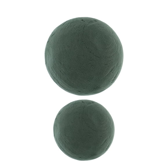 2 Pcs Dried Flower Mud Round Foam Balls Flask Tea Cup Enamel Dark Green