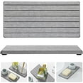thumbnail image 1 of 2 Pcs Water Absorbing Stone Drying Tray Mat, 8.2" × 3.9" Quick Dry Vanity Sink Caddy Bar Coaster, Light Gray, 1 of 7