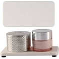 thumbnail image 1 of 2 Pcs Water Absorbing Stone Trays, Kitchen/Bathroom Sink Soap Dish, Diatomite Tray Used for Hand Soap & Cosmetic Bottles in The Modern Home, 3.15" W x 6.3" L, Dark Gray, 1 of 10