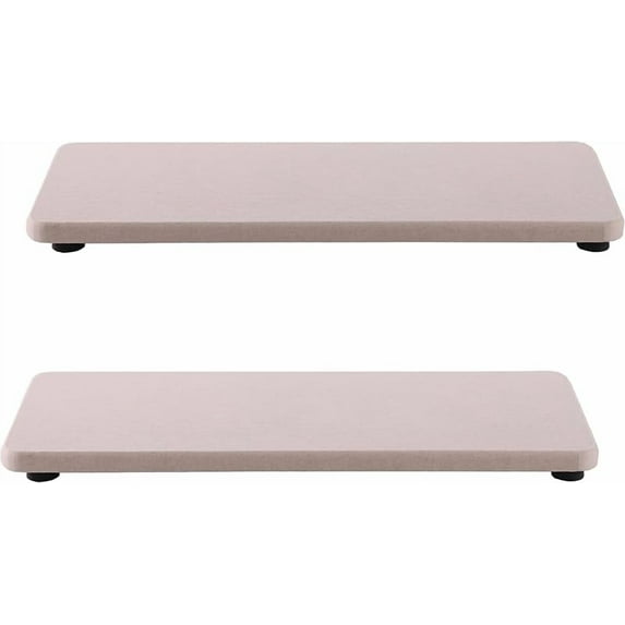 2 Pcs Water Absorbing Stone Trays, Kitchen/Bathroom Sink Soap Dish, Diatomite Tray Used for Hand Soap & Cosmetic Bottles in The Modern Home, 3.15" W x 6.3" L, Dark Gray