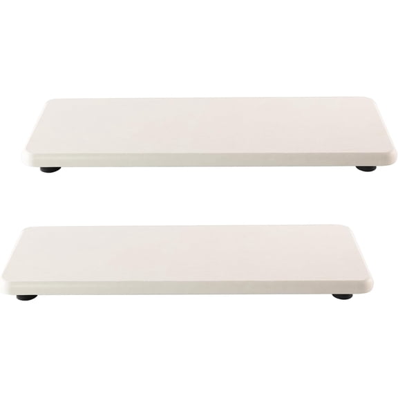 2 Pcs Water Absorbing Stone Trays, Kitchen/Bathroom Sink Soap Dish, Diatomite Tray Used for Hand Soap & Cosmetic Bottles in The Modern Home, 3.15" W x 8.7" L, White