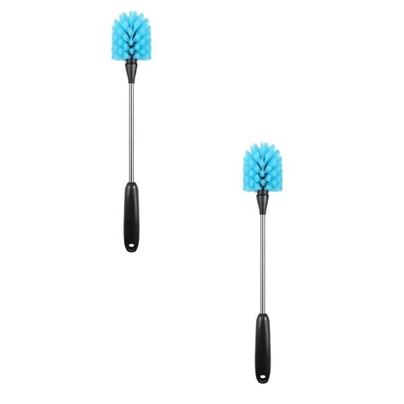2 Pcs Water Bottle Brush, Stainless Steel Water Bottle Brush, Long Handle Scrubbing Brush, Built for Cleaning Sports Bottles, Baby Bottles, Cups, Coffee Mugs, Glasswares, Wine Decanters