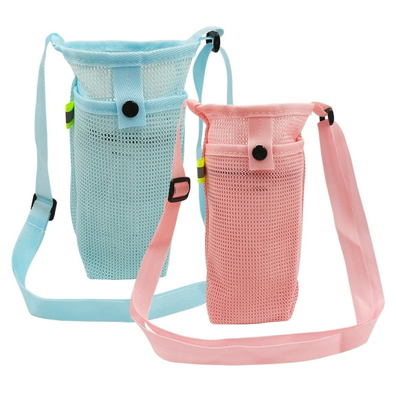 2 Pcs Water Bottle Carrier, FineGood Water Bottle Holder Portable Water Bottle Carrier with Adjustable Shoulder Strap Water Bottle Sleeve for Walking Biking Camping-2 Size