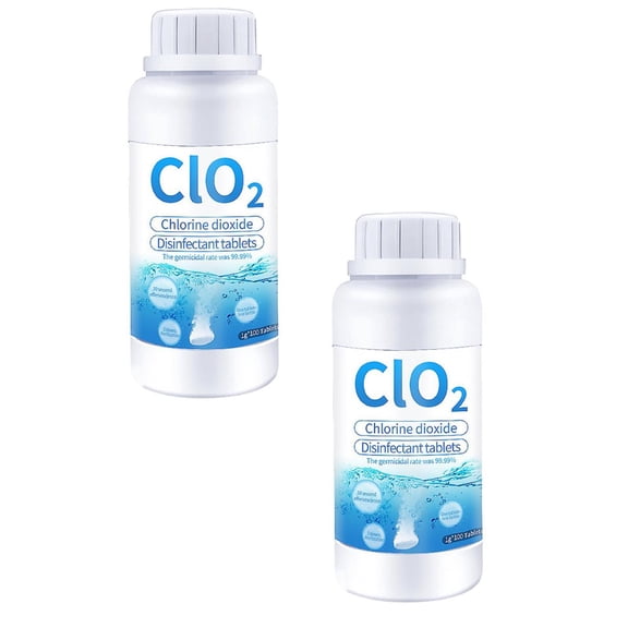 2 Pcs Water Bottle Cleaning Tablets 1gx100 Tablets Odorless Cleaner for Hydration Bladders, Stainless Steel, Tumblers and Glass Bottles Removes Stubborn Stains and Odors, 4.33x1.57 Inch, White